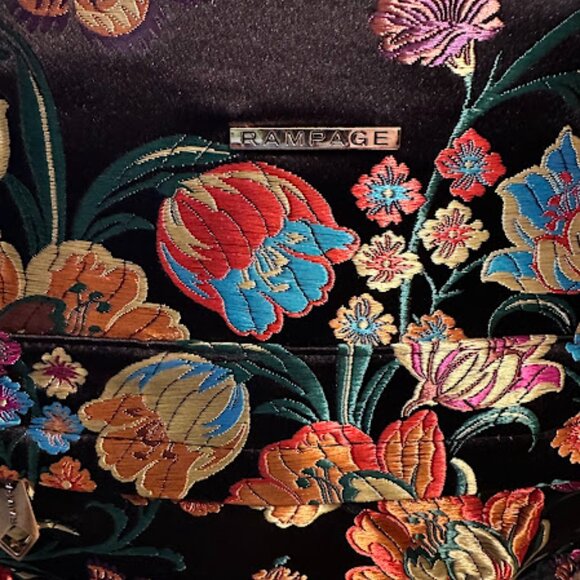 Beautiful Rampage Floral Backpack~ Gently Used~ Black with Vibrant Colors (F5) - Picture 4 of 8